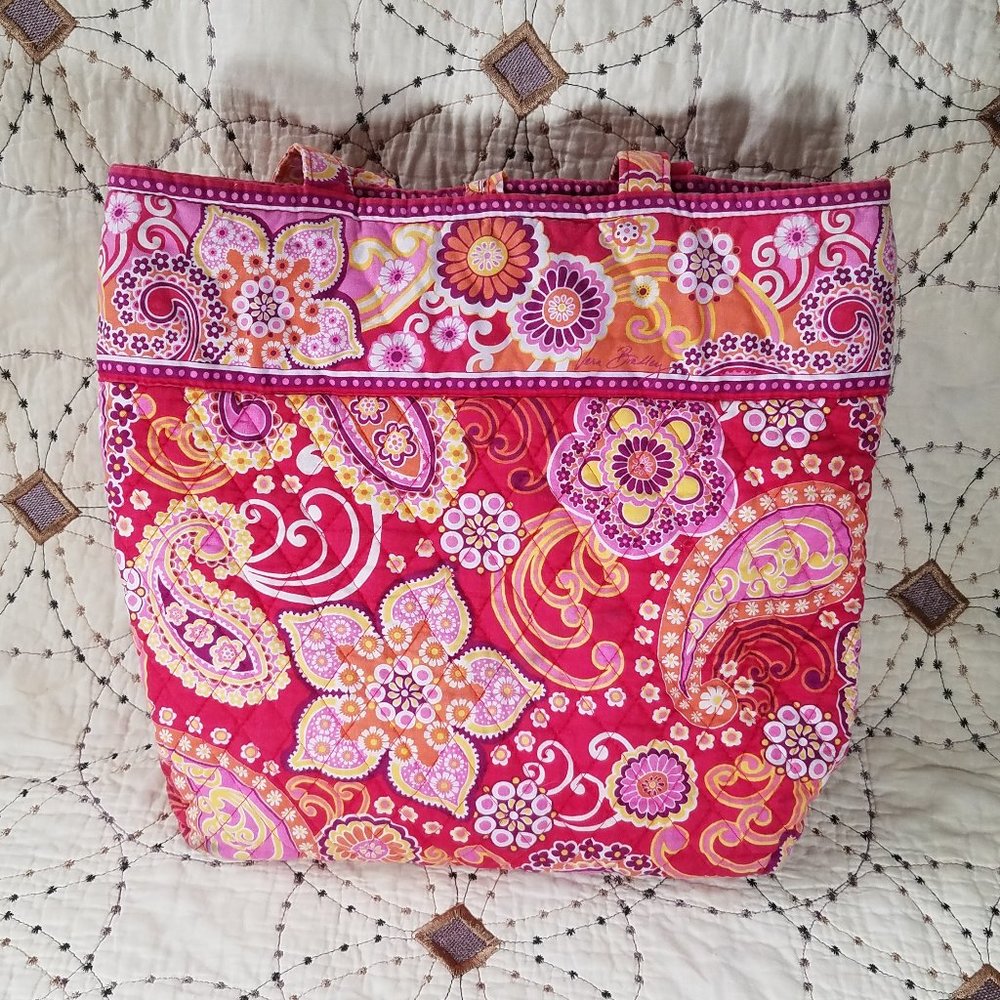Euc Vera Bradley Raspberry Fizz Tote Bag - image 5